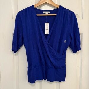 NWT NY&C Short Sleeve Wrap Sweater